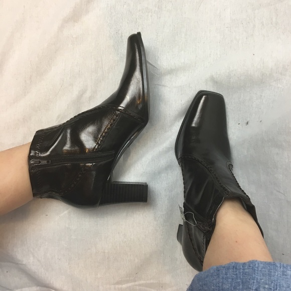 NWT [Etienne Aigner] Square Toe Booties - Picture 4 of 8